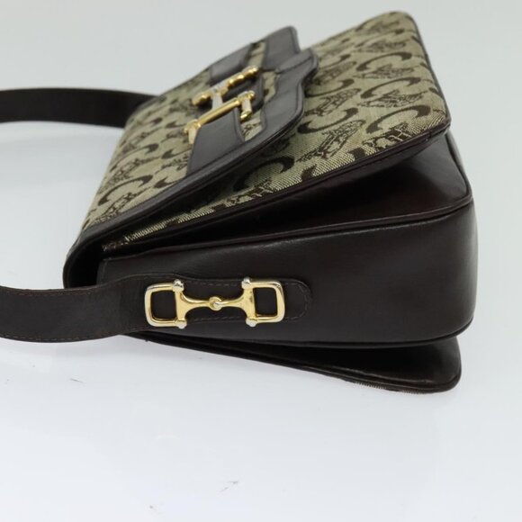 CELINE C Sulky Shoulder Bag Canvas Beige Auth - Picture 4 of 16